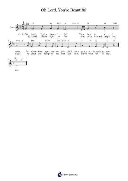 Oh Lord, You're Beautiful Sheet Music by Keith Green-Arr.Orcolm