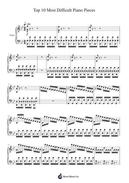 Rousseau Top 10 Most Difficult Piano Pieces Sheet Music by Rousseau-Arr.Krispert