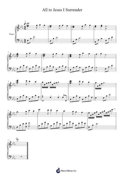 All to Jesus I Surrender (Berserah Kepada Yesus) Sheet Music by Agnes Silvester-Arr.Gasper Inlot