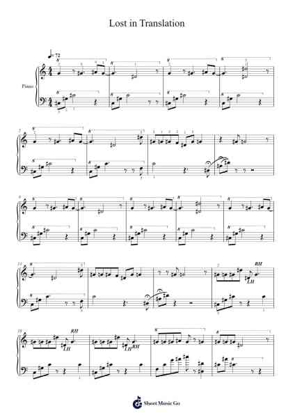 Lost in Translation Sheet Music by Chris Lee-Arr.Yonnggiles
