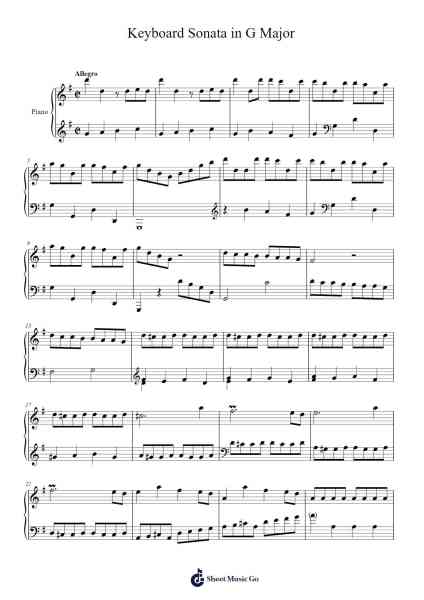 Keyboard Sonata in G Major Sheet Music by Domenico Scarlatti-Arr.Subill