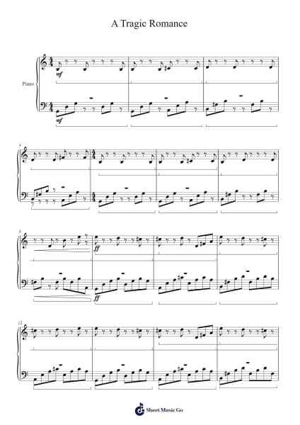 A Tragic Romance Sheet Music by Stephen Moore/Brady Brignac-Arr.Kingrell