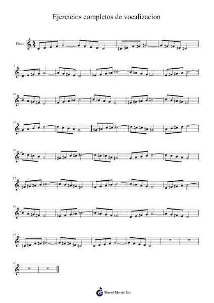 Ejercicios completos de vocalizacion Sheet Music by undefined-Arr.Dawnbian Sherqe