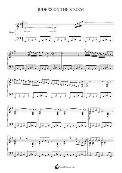 RIDERS ON THE STORM Sheet Music by The Doors-Arr.Barlo Osford