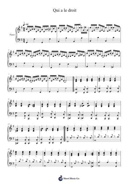 Qui a le droit Sheet Music by Patrick Bruel-Arr.Warge