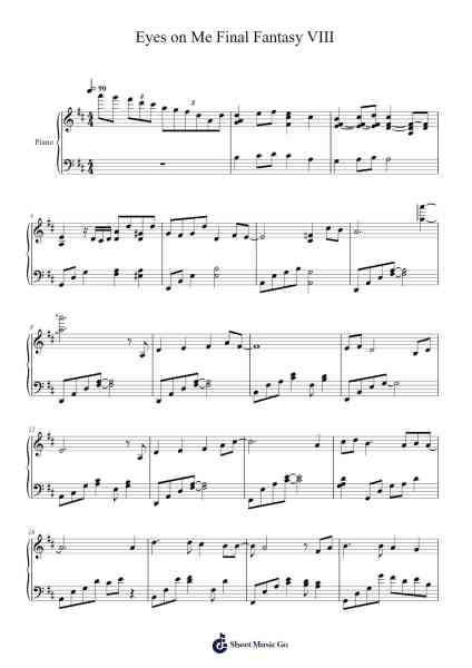 Eyes on Me Final Fantasy VIII Sheet Music by Nobuo Uematsu-Arr.Blabott