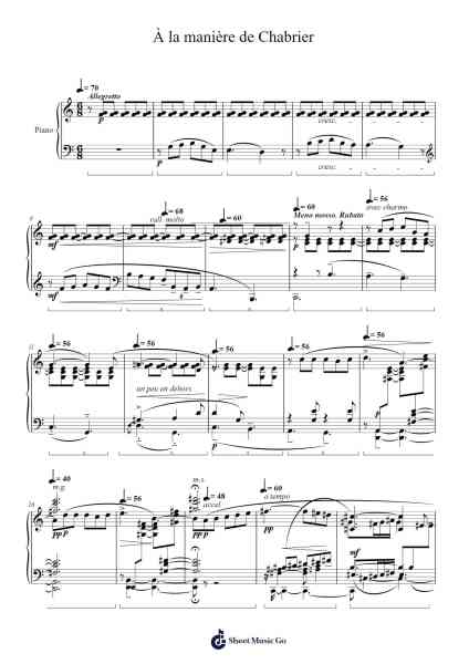 À la manière de Chabrier, M.63 Sheet Music by M.Ravel-Arr.Make