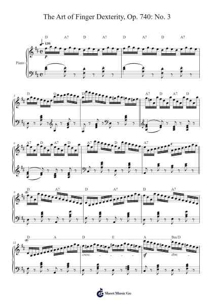 The Art of Finger Dexterity, Op. 740: No. 3 Sheet Music by Carl Czerny-Arr.Yulevieve