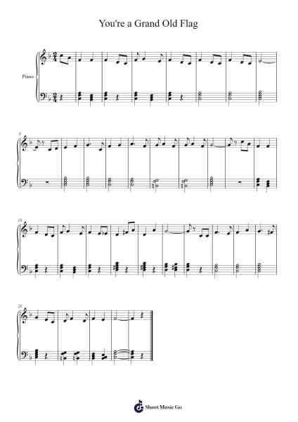 You're a Grand Old Flag Sheet Music by George M. Cohan-Arr.Fredcamp Viomia