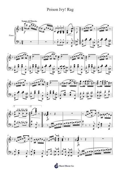 Poison Ivy! Rag Sheet Music by Herbert Ingraham-Arr.Aumeo Glennrine