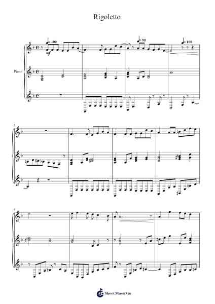 Rigoletto Musica per pianoforte di Cofgrace Zacamp - Arr.Goldtim