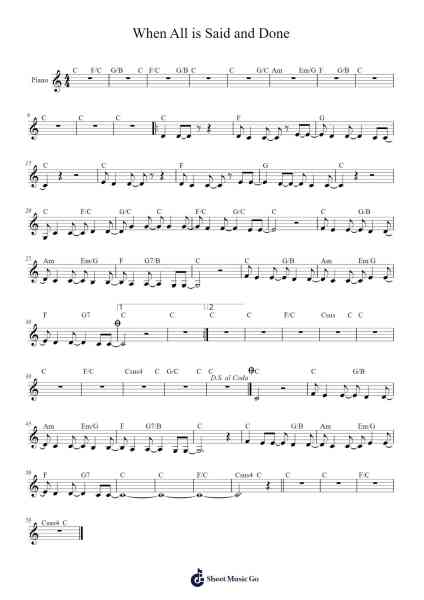 When All is Said and Done Sheet Music by undefined-Arr.Arkuk Househous