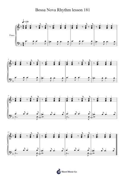 Bossa Nova Rhythm lesson 181 Sheet Music by undefined-Arr.Fordlome