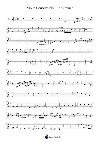 Violin Concerto No. 1 in G minor Sheet Music by Andrea Binasco-Arr.Earwy