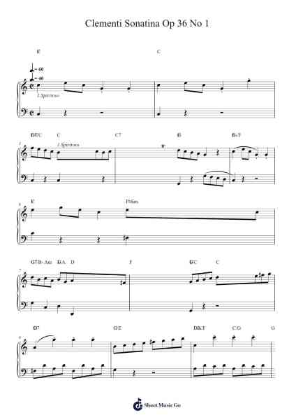 Sonatina in C Major, Op. 36 No. 1 Sheet Music by Muzio Clementi-Arr.Croftsgreg