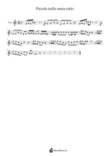 Piccola stella senza cielo Sheet Music by Luciano Ligabue-Arr.Gemcol Nemott