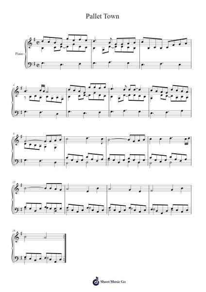 Pallet Town Sheet Music by Junichi Masuda-Arr.Hudvic Nolip