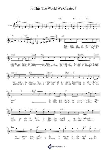 Is This The World We Created? Sheet Music by Freddie Mercury/Brian May-Arr.Holew Brianmaud