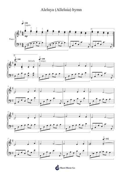 Aleluya (Alleluia) hymn Sheet Music by Anonymous-Arr.Rusden
