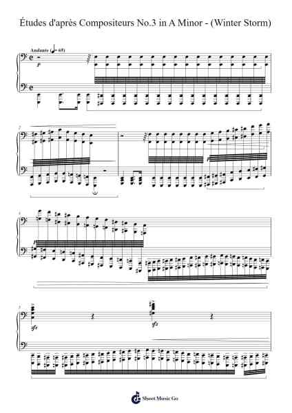 Études d'après Compositeurs No.3 in A Minor - (Winter Storm), Op.1/3 Sheet Music by undefined-Arr.Gracejosh