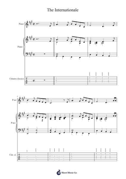 The Internationale Sheet Music by Pierre Degeyter/Eugène Pottier-Arr.Jeffsey
