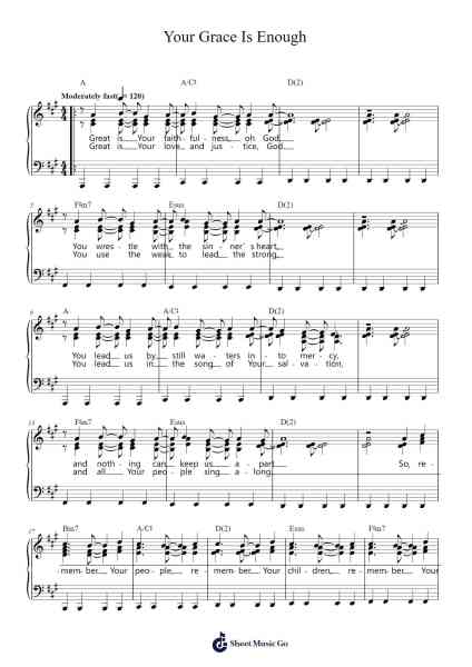 Your Grace Is Enough Sheet Music by Chris Tomlin-Arr.Deyale