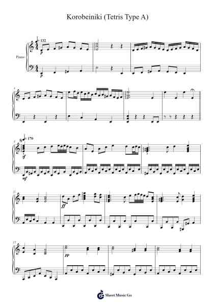 Korobeiniki (Tetris Type A) Sheet Music by Thornpound Reggale-Arr.Auslus Yeachard