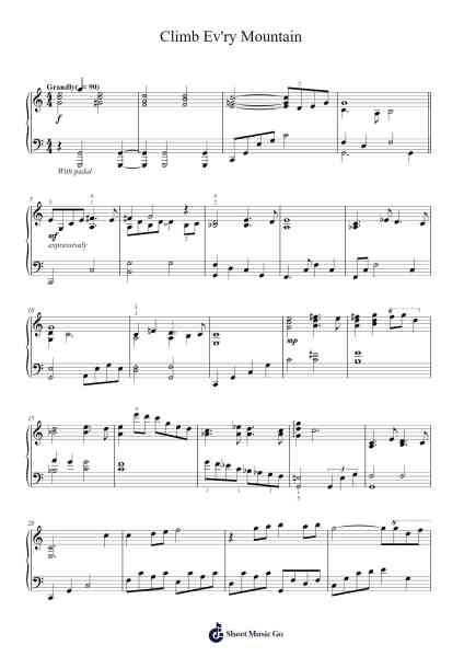 Climb Ev'ry Mountain Sheet Music by Rodgers & Hammerstein-Arr.Linjane Barcox