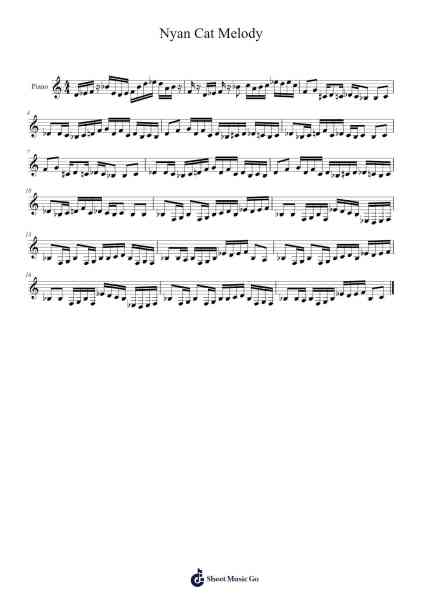 Nyan Cat Melody Sheet Music by undefined-Arr.Fredcamp Viomia