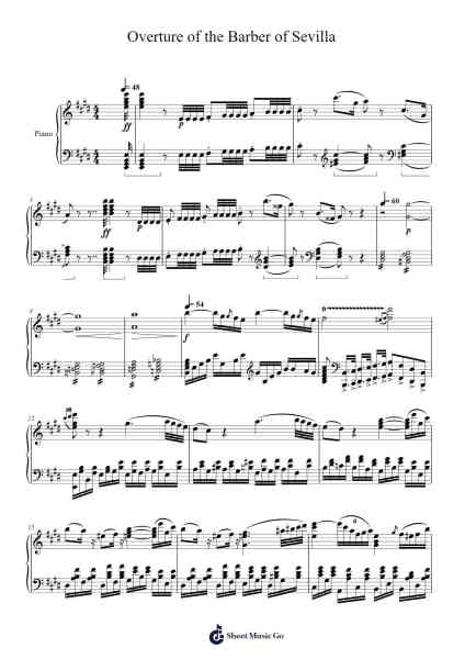 Overture of the Barber of Sevilla Sheet Music by Gioacchino Rossini-Arr.Stilwald Mollswift