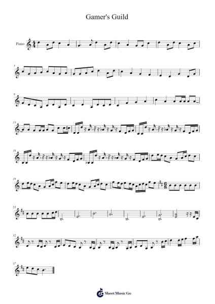 Gamer's Guild Sheet Music by Marco Merolla-Arr.Wordcox Maxjack