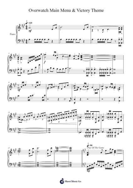 Overwatch Main Menu & Victory Theme Sheet Music by Theocarr-Arr.Deirrine Sisibyl