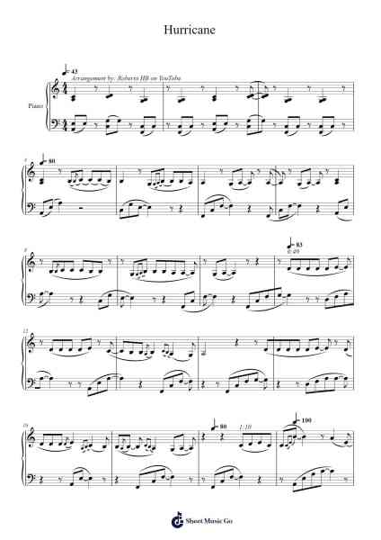 Hurricane Sheet Music by Fleurie-Arr.Saulnick Huddon