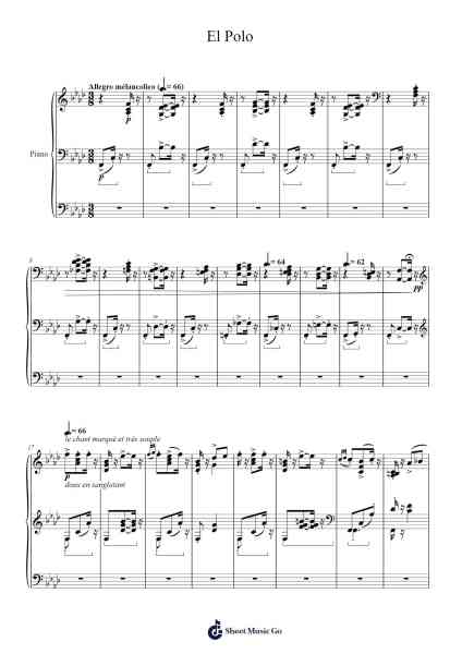 Iberia, Book 2: No. 2, El Polo Sheet Music by Isaac Albéniz-Arr.Cherlius Bunearl