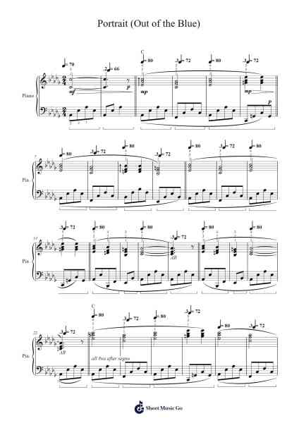 Portrait (Out of the Blue) Sheet Music by Enya-Arr.Robva