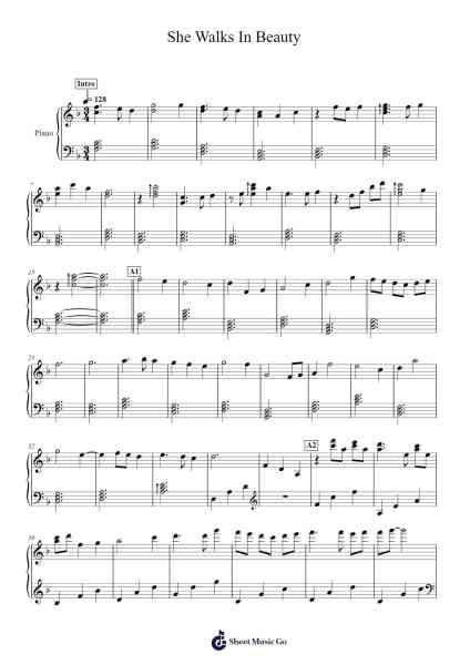 She Walks In Beauty Sheet Music by Bill Douglas-Arr.Humlouie