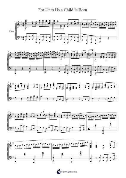 For Unto Us a Child is Born Sheet Music by George Handel-Arr.Wanje Phoefra