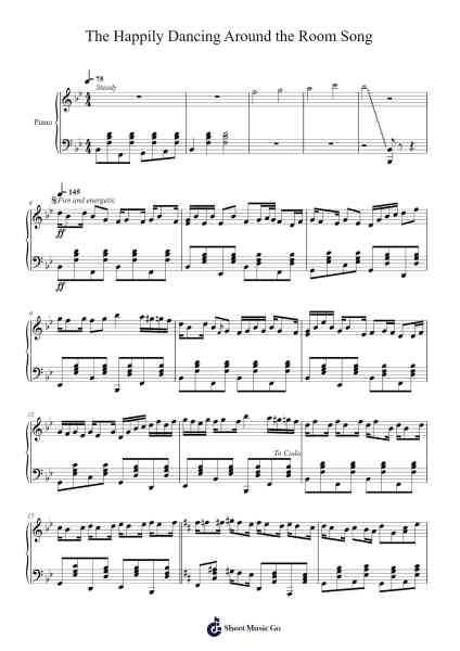 The Happily Dancing Around the Room Song Sheet Music by undefined-Arr.Heca
