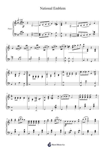 National Emblem Sheet Music by E. E. Bagley-Arr.Webbjohn Zafy