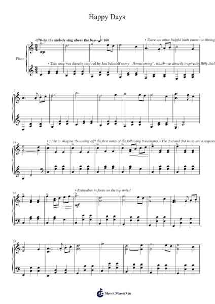 Happy Days Sheet Music by Clay Rose-Arr.Georpir Manback