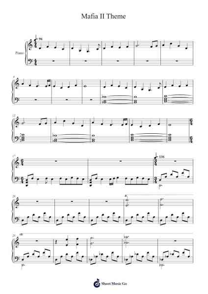 Mafia II Theme Sheet Music by Matúš Široký/Adam Kuruc-Arr.Chesria