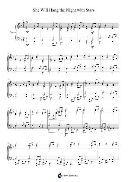 She Will Hang the Night with Stars Sheet Music by Triston Ramos-Arr.Davehume
