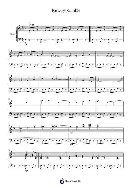 Rowdy Rumble Sheet Music by Yoko Shimomura-Arr.Norgiles