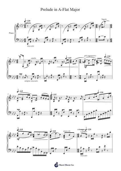 Prelude in A-Flat Major Sheet Music by A. Kierszenbaum-Arr.Wordfoe Hymar