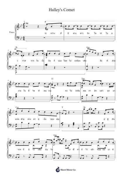 Halley's Comet Notas de música por Yetben Stekirk-Arr.Krisrol Petthew