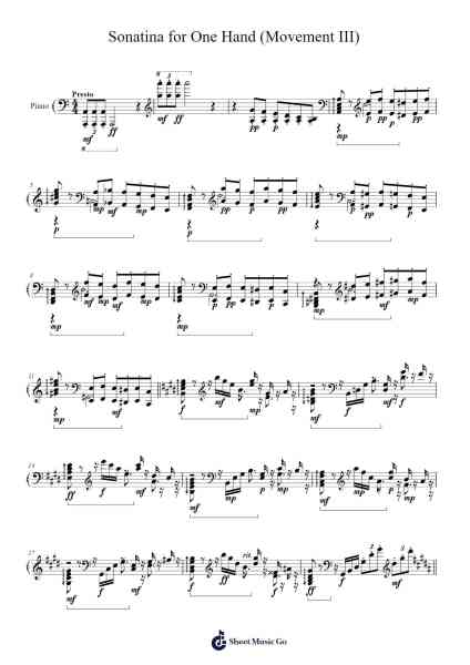 The Sonatina for One Hand (Movement III) Sheet Music by undefined-Arr.Hearstlynch