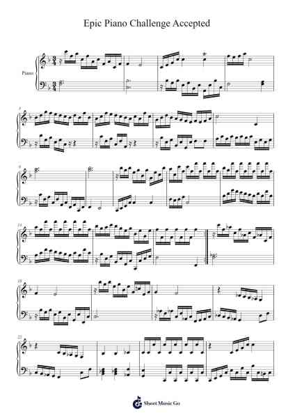 Epic Piano Challenge Accepted Sheet Music by M.E. Speer-Arr.Holmesmax
