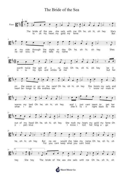 The Bride of the Sea (Tee's Shanty) Sheet Music by J.B.-Arr.Fredcamp Viomia