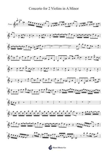 Concerto for 2 Violins in A Minor Ноты для фортепиано от Antonio Vivaldi-Arr.Jeamesqy