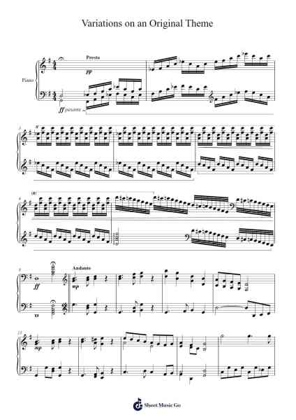 Variations on an Original Theme Sheet Music by Longholmes Ronjill-Arr.Dougnick Steinmeo